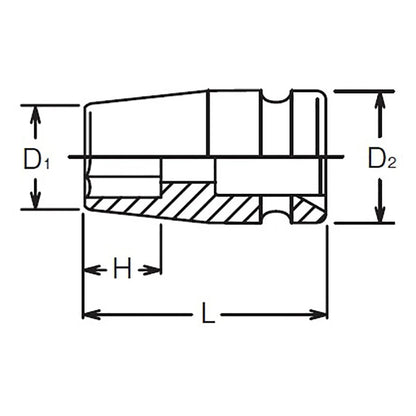 Ko-ken 3/8" Drive 6-point Standard Walled Regular Impact Sockets