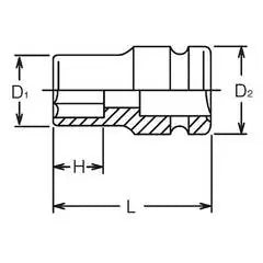 Ko-ken 3/4" Drive 6-point Thin Walled Regular Impact Sockets