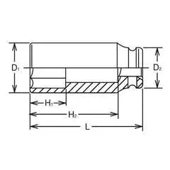 Ko-ken 1" Drive 6-point Thin Walled Deep Impact Sockets
