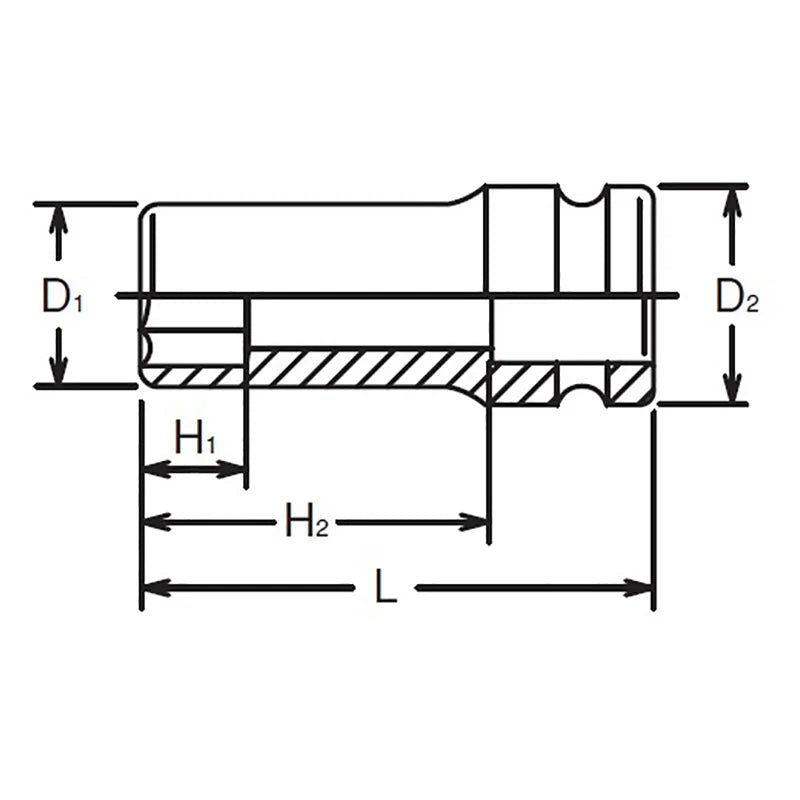 Ko-ken 3/4" Drive 6-point Thin Walled Semi Deep Impact Sockets