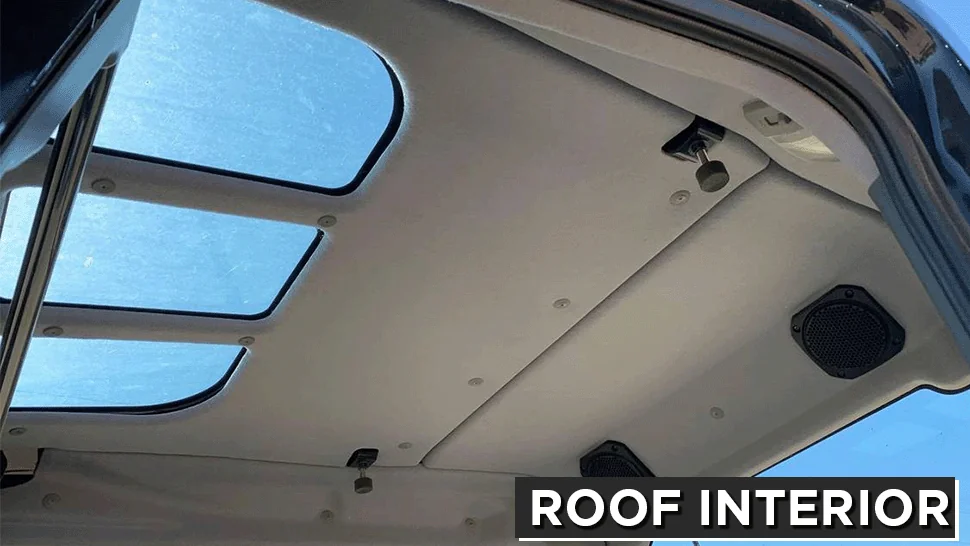 The roof of the KX040 from within the cabin.